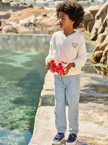 Boy's V-neck sweatshirt ecru 