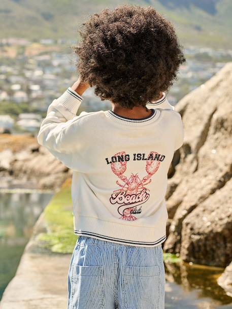 Boy's V-neck sweatshirt ecru 