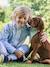 Striped cotton dog bandana sage green 
