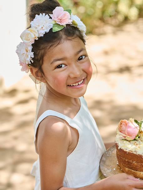Bohemian Flower Wreath for Girls ecru 