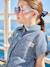 Striped girl's jumpsuit striped blue 