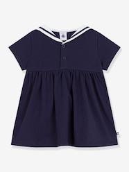Girl's dress with sailor collar and short sleeves