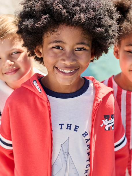 Boy's sweatshirt with placed motif red 