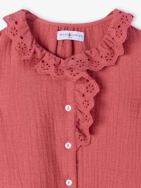 Ruffled shirt old rose 
