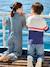 Striped girl's jumpsuit striped blue 