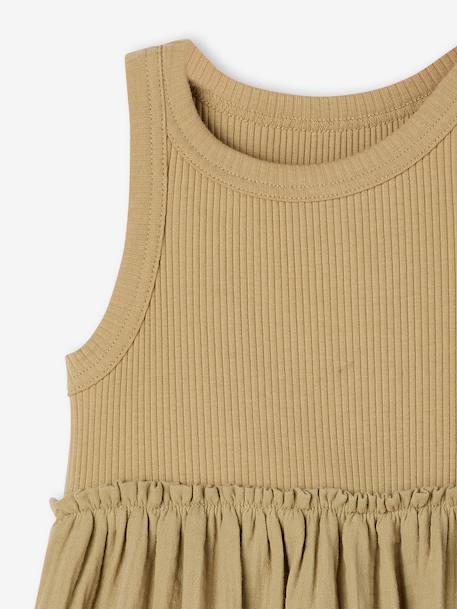 Girl's sleeveless dress khaki 