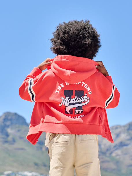 Boy's sweatshirt with placed motif red 