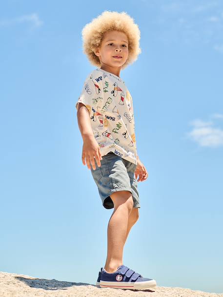 Short-Sleeved T-Shirt for Boys anthracite+ecru+white 