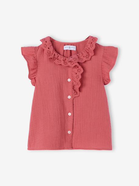 Ruffled shirt old rose 