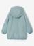 Girl's long hooded parka grey green 