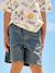 Elasticated bermuda shorts for boys denim blue+fir green+pastel yellow 