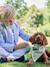 Striped cotton dog bandana sage green 