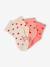 Pack of 4 girls' heart socks coral 