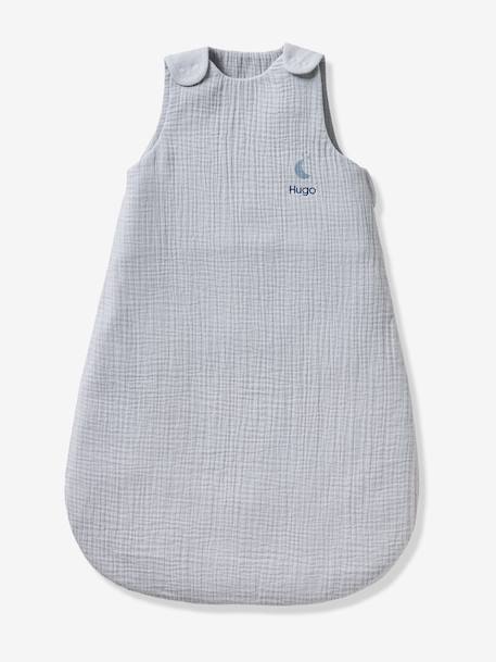 Summer Baby Sleeping Bag in Organic Cotton* Gauze, No Lining coral+grey blue+vanilla 