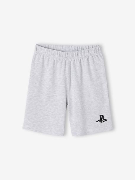 Boys' cotton pyjama shorts with PLAYSTATION logo black 