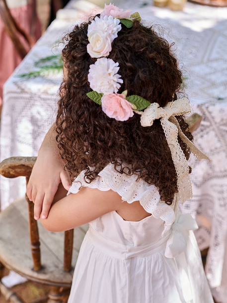 Bohemian Flower Wreath for Girls ecru 