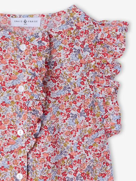 Girl's blouse with frill sleeves multicoloured 