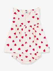 Dress and frilled bloomer set for babies in cotton