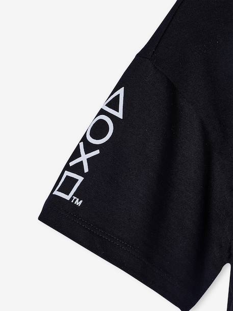 Boys' cotton pyjama shorts with PLAYSTATION logo black 