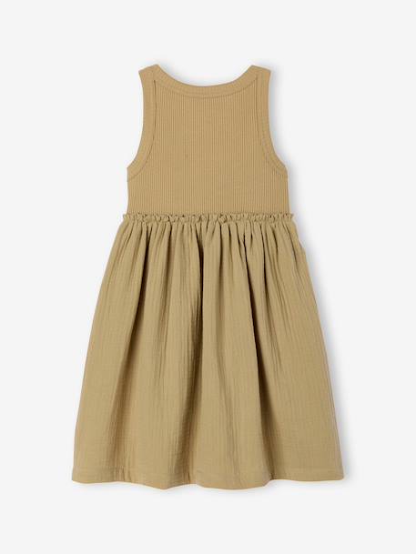 Girl's sleeveless dress khaki 