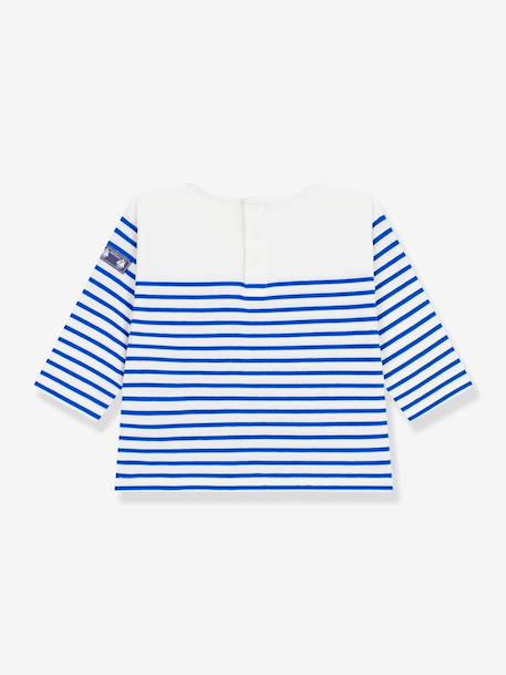 Long-sleeved striped t-shirt for babies white 