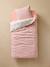 Duvet cover and pillowcase SET with recycled cotton printed pink 