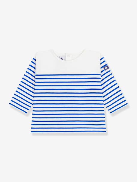 Long-sleeved striped t-shirt for babies white 