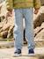 Boys' cotton battle denim trousers striped blue 