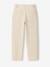 Boy's cotton and linen twill trousers with adjustable waist ecru 