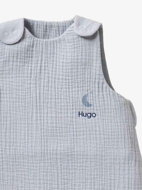 Summer Baby Sleeping Bag in Organic Cotton* Gauze, No Lining coral+grey blue+vanilla 