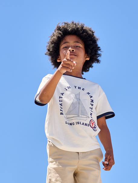 Boys' short-sleeved t-shirt ecru 