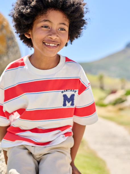 Striped boy's t-shirt striped red 