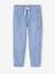 Boys' cotton battle denim trousers striped blue 