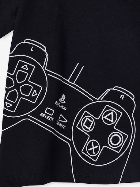 Boys' cotton pyjama shorts with PLAYSTATION logo black 
