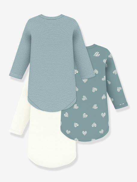 Pack of 3 long-sleeved baby bodysuits white 