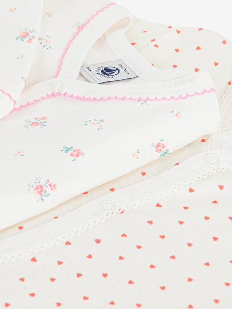 Pack of 2 cotton sleepsuits for babies Petit Bateau white 