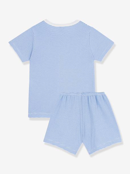 Striped cotton short pyjamas for children PETIT BATEAU blue 
