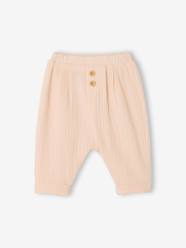 -Harem-Style Trousers in Cotton Gauze