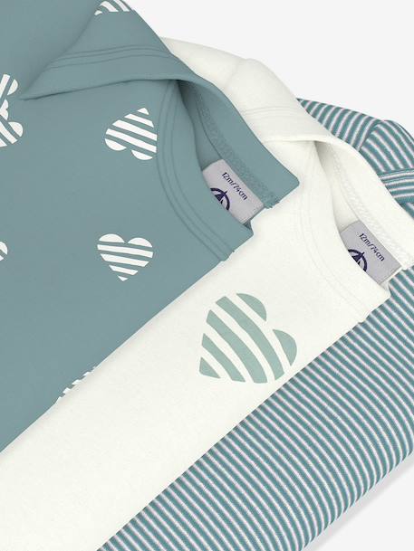 Pack of 3 short-sleeved baby bodysuits white 