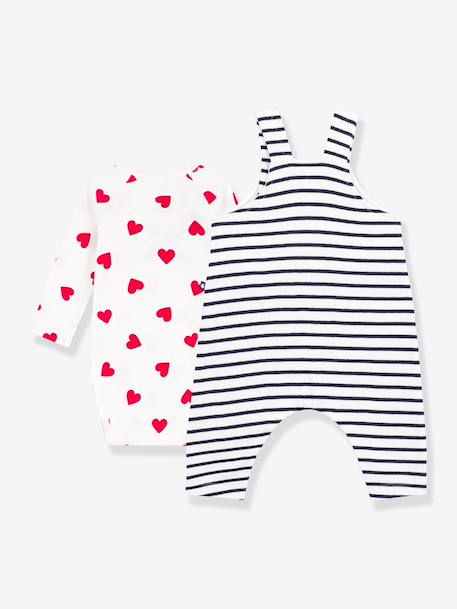Set bodysuit dungaree Petit Bateau ecru 