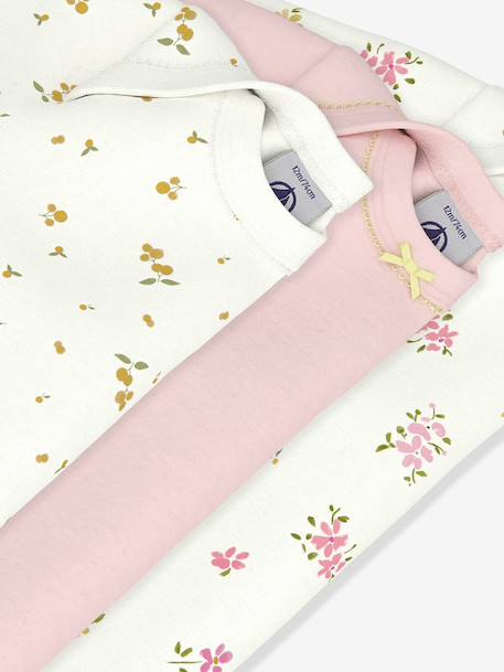 Pack of 3 long-sleeved baby bodysuits white 