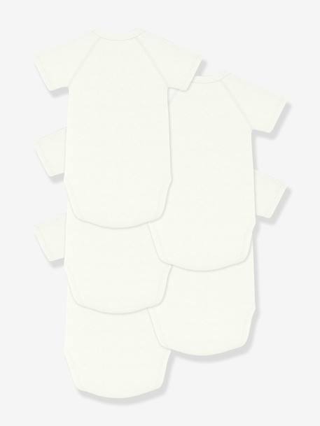 Pack of 5 cotton wrap bodysuits for babies Petit Bateau white 