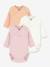 Pack of 3 Petit Bateau baby wrap bodysuits sage green 