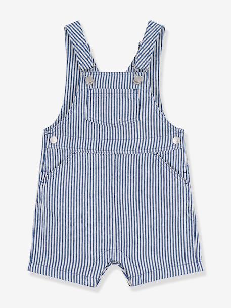 Baby dungaree shorts in serge navy blue 