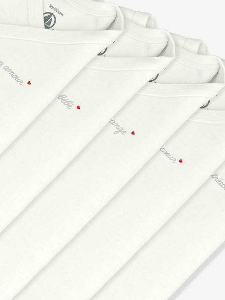 Pack of 5 PETIT BATEAU wrap bodysuits white 