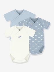 Pack of 3 Petit Bateau baby wrap bodysuits