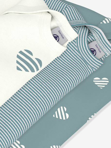 Pack of 3 long-sleeved baby bodysuits white 