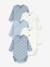 Pack of 5 long-sleeved wrap bodysuits for babies white 