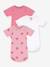 Pack of 3 short-sleeved baby bodysuits white 