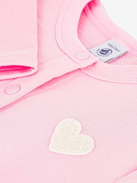 Plain cotton cardigan for children by PETIT BATEAU rose 